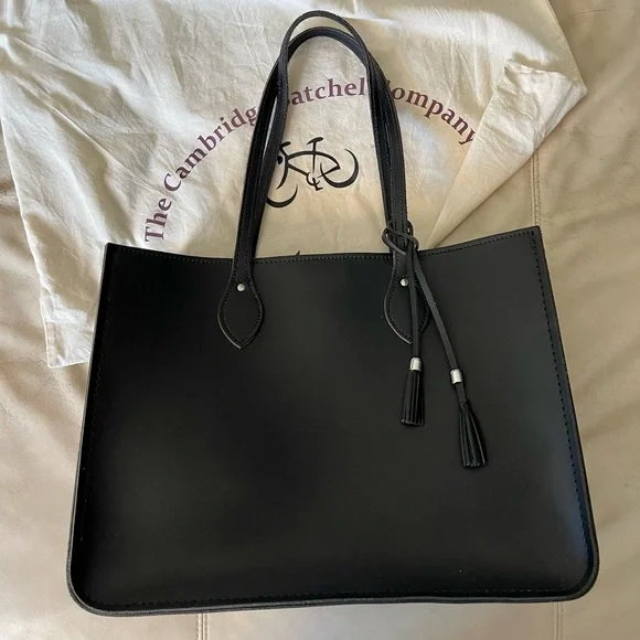 $300 Cambridge Satchel Company Black Leather Tote - excellent, rare find! - Picture 9 of 11